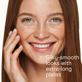 Conair Hair Straightener Double Ceramic in use on hair