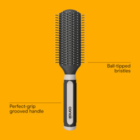 Conair hairbrush with ball-tipped bristles close-up