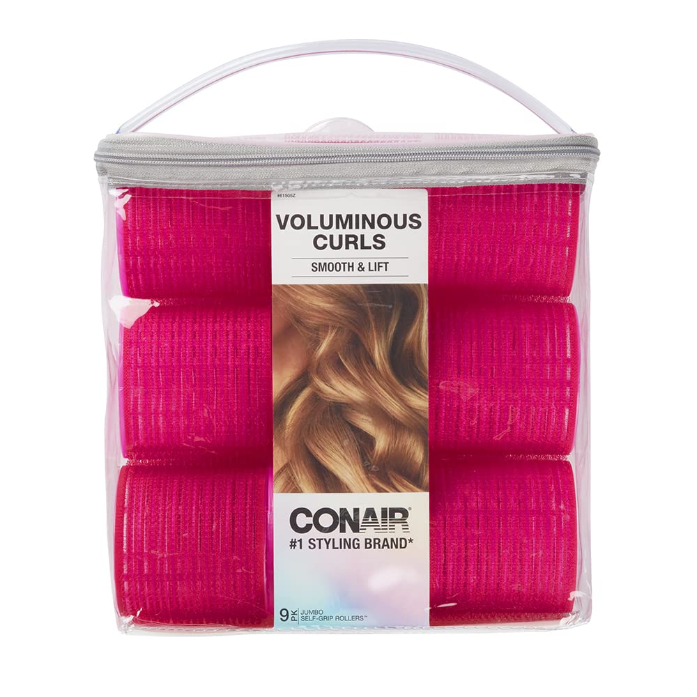 Conair Heatless Curls extra large hair rollers hot pink front view