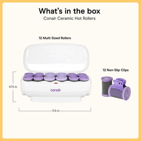 Conair hot rollers with clips in use on hair