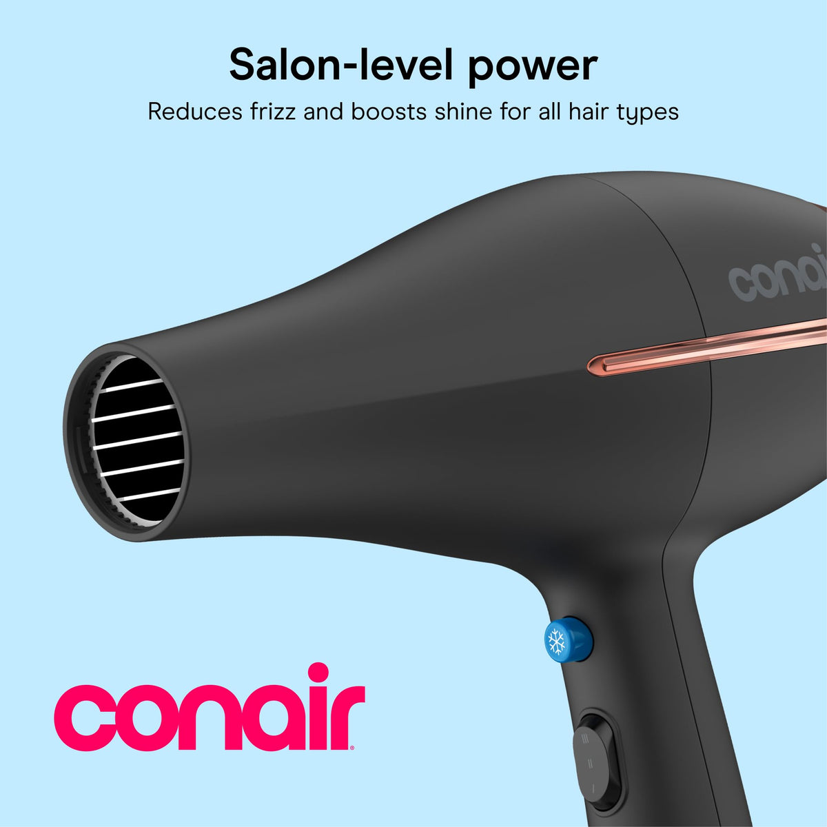 Conair InfinitiPRO Hair Dryer side view with concentrator