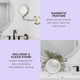 Conair Lighted Makeup Mirror displaying 3 light settings