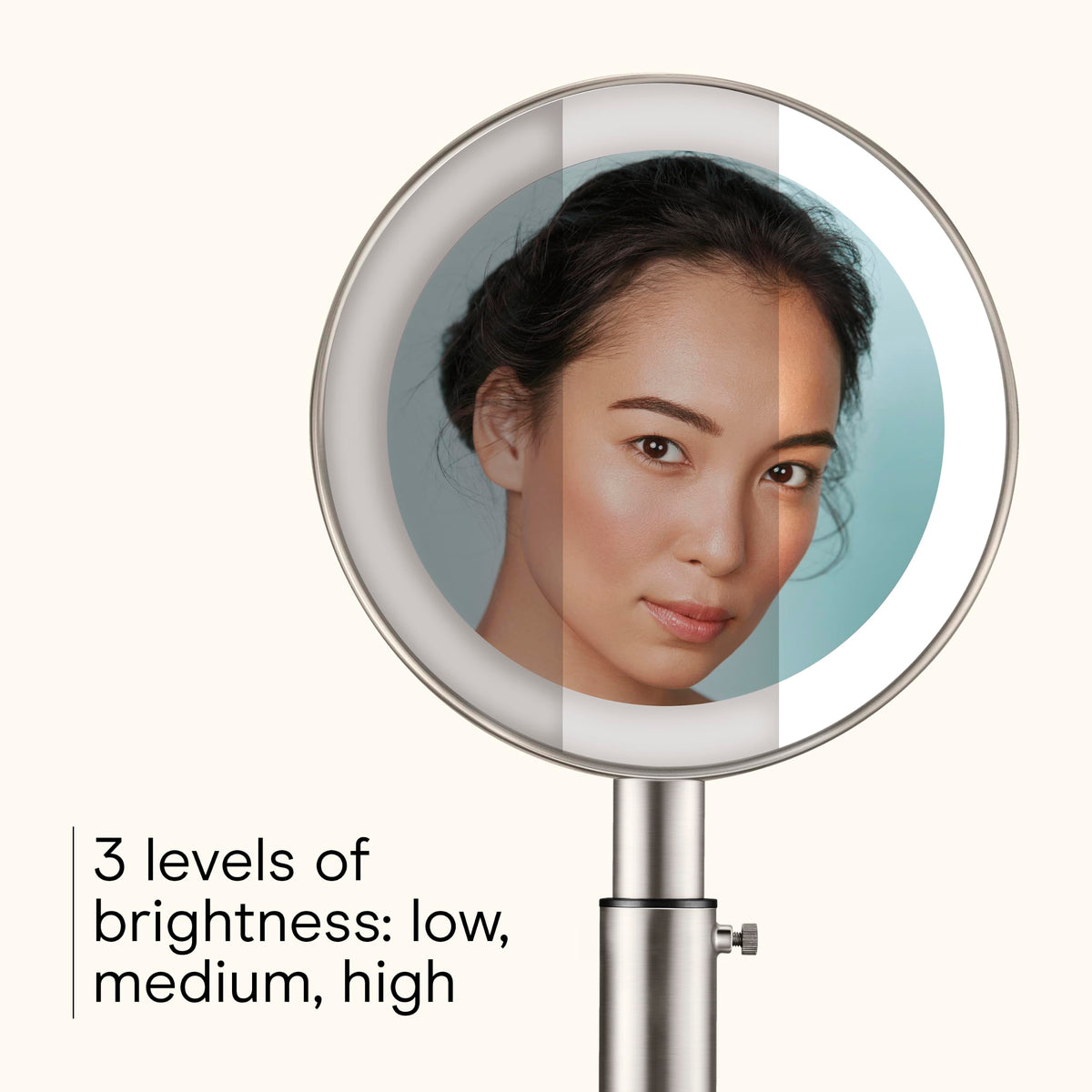Conair Lighted Makeup Mirror displaying three light settings
