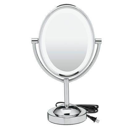 Conair Lighted Makeup Mirror front view with polished chrome finish