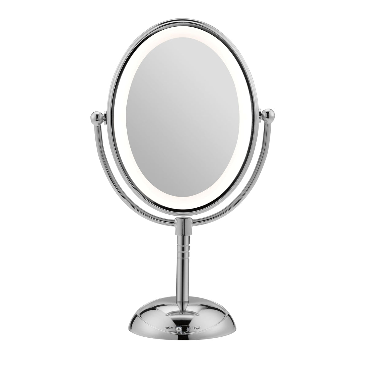 Conair Lighted Makeup Mirror front view with polished chrome finish