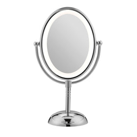 Conair Lighted Makeup Mirror front view with polished chrome finish