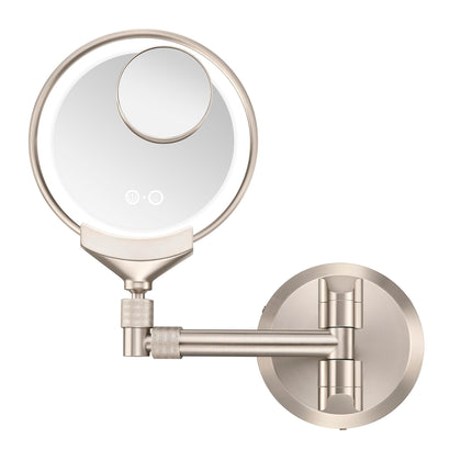 Conair Lighted Makeup Mirror front view with satin nickel finish