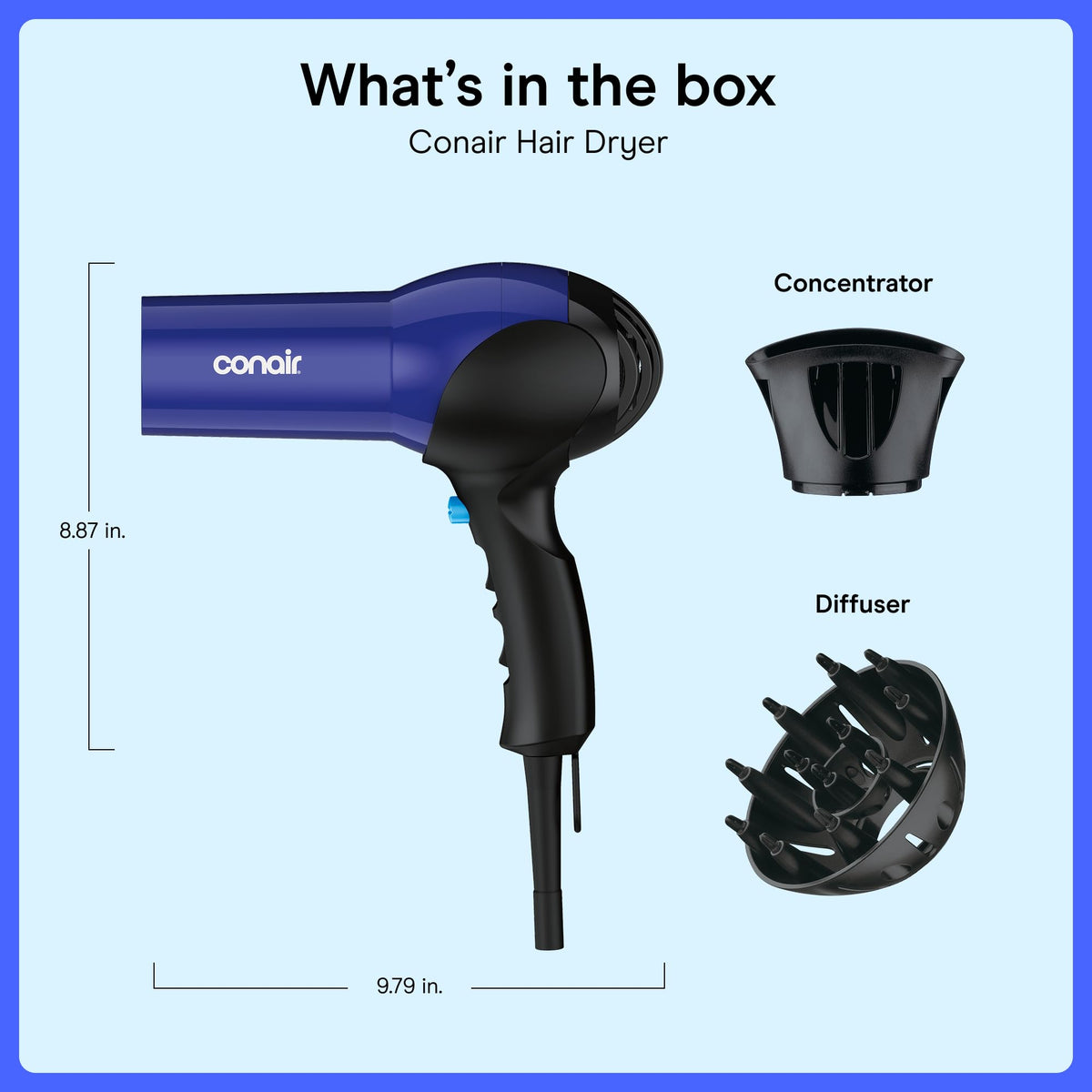 Conair Lightweight Hair Dryer packaging display