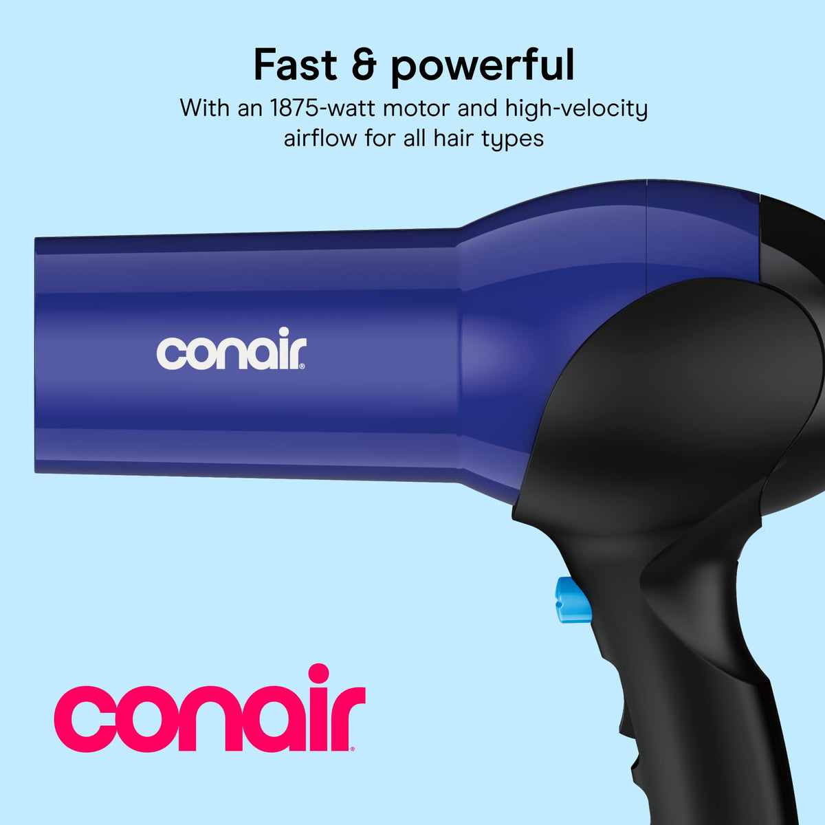 Conair Lightweight Hair Dryer side view showing concentrator nozzle