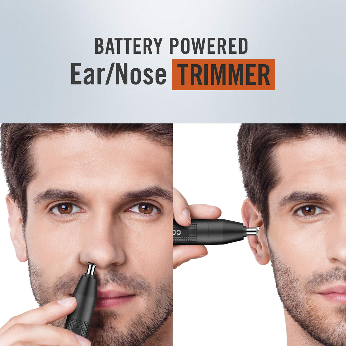 Conair Nose Hair Trimmer back view showing battery compartment