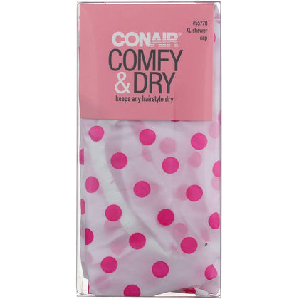 Conair Printed XL Shower Cap front view with trendy design