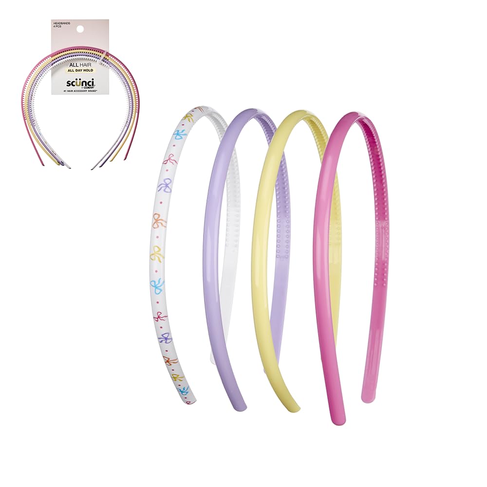 Conair Scunci Beauty Skinny headband set in assorted pastel colours