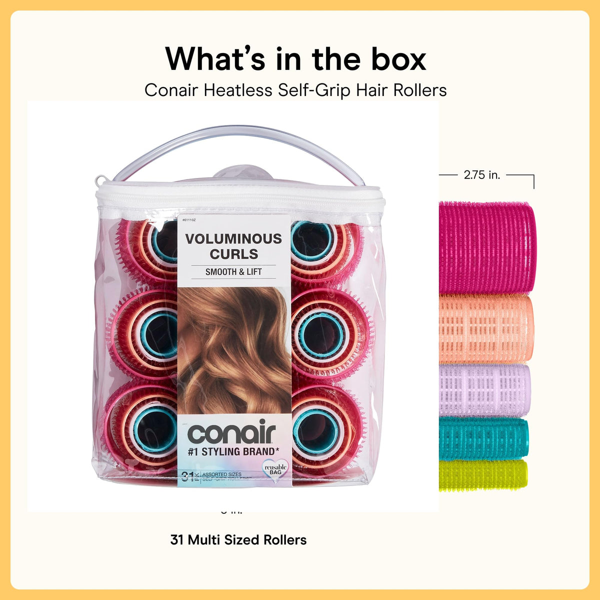 Conair Self-Grip Hair Rollers 0.9-inch size