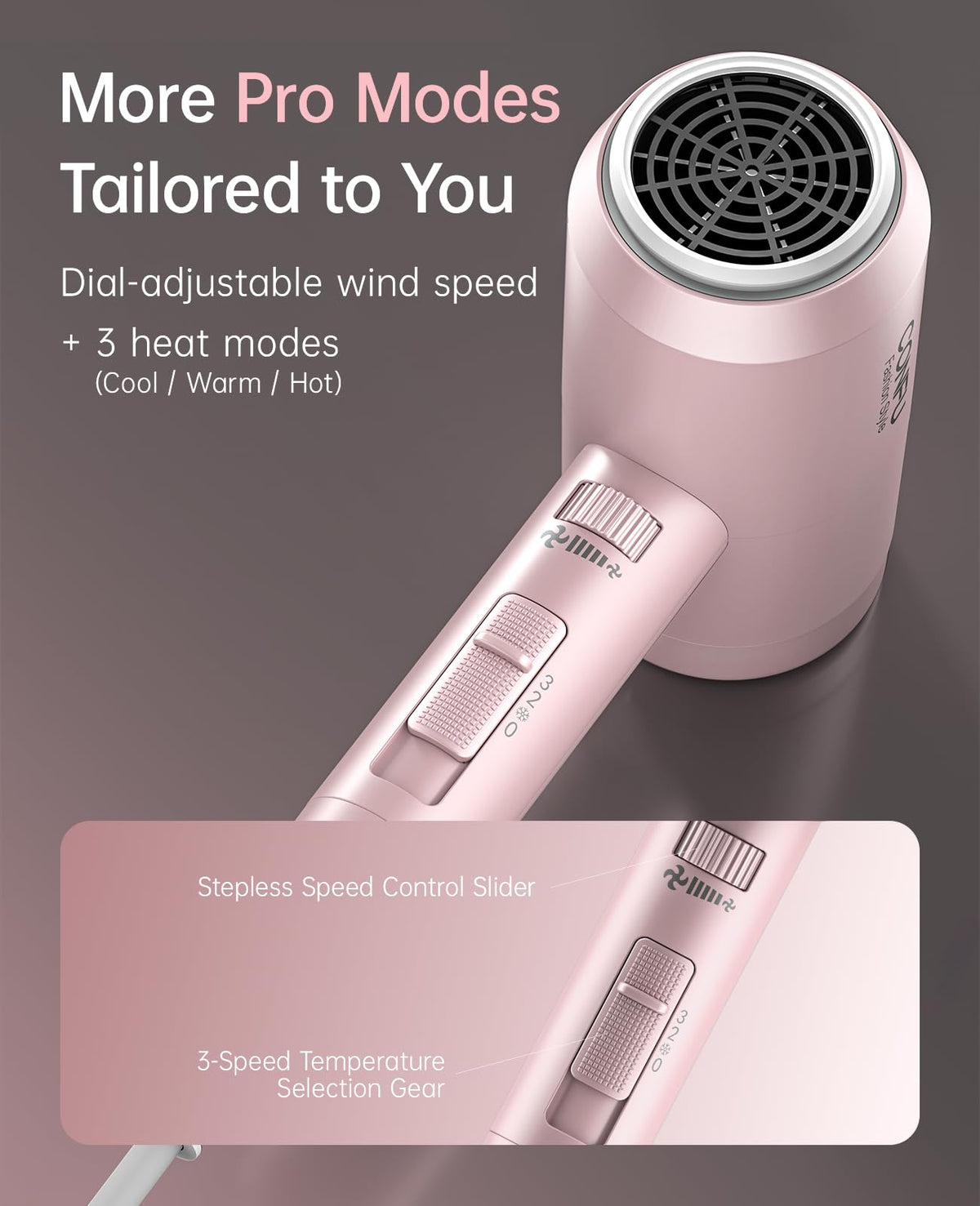 CONFU Hair Dryer back view with safety features