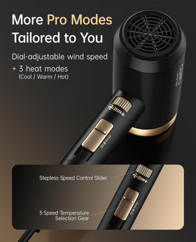 CONFU Hair Dryer with diffuser attached for curly hair