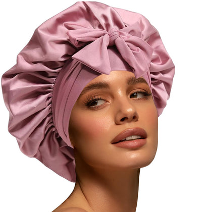 Confvrter Satin Bonnet front view with wide elastic band