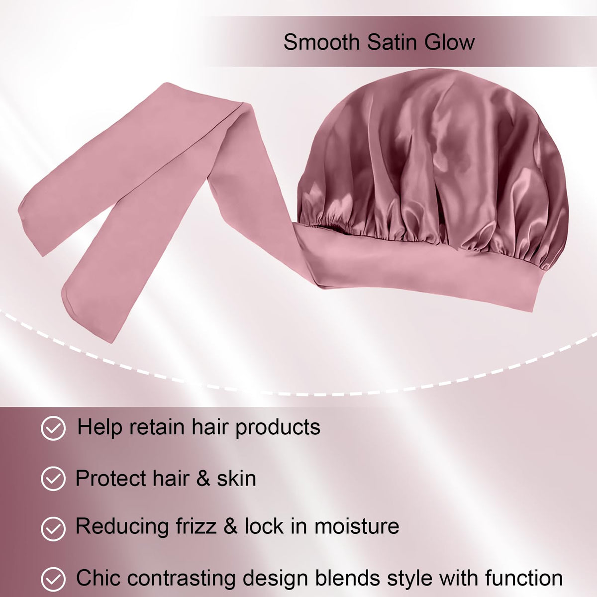 Confvrter Satin Bonnet on a model's head during sleep