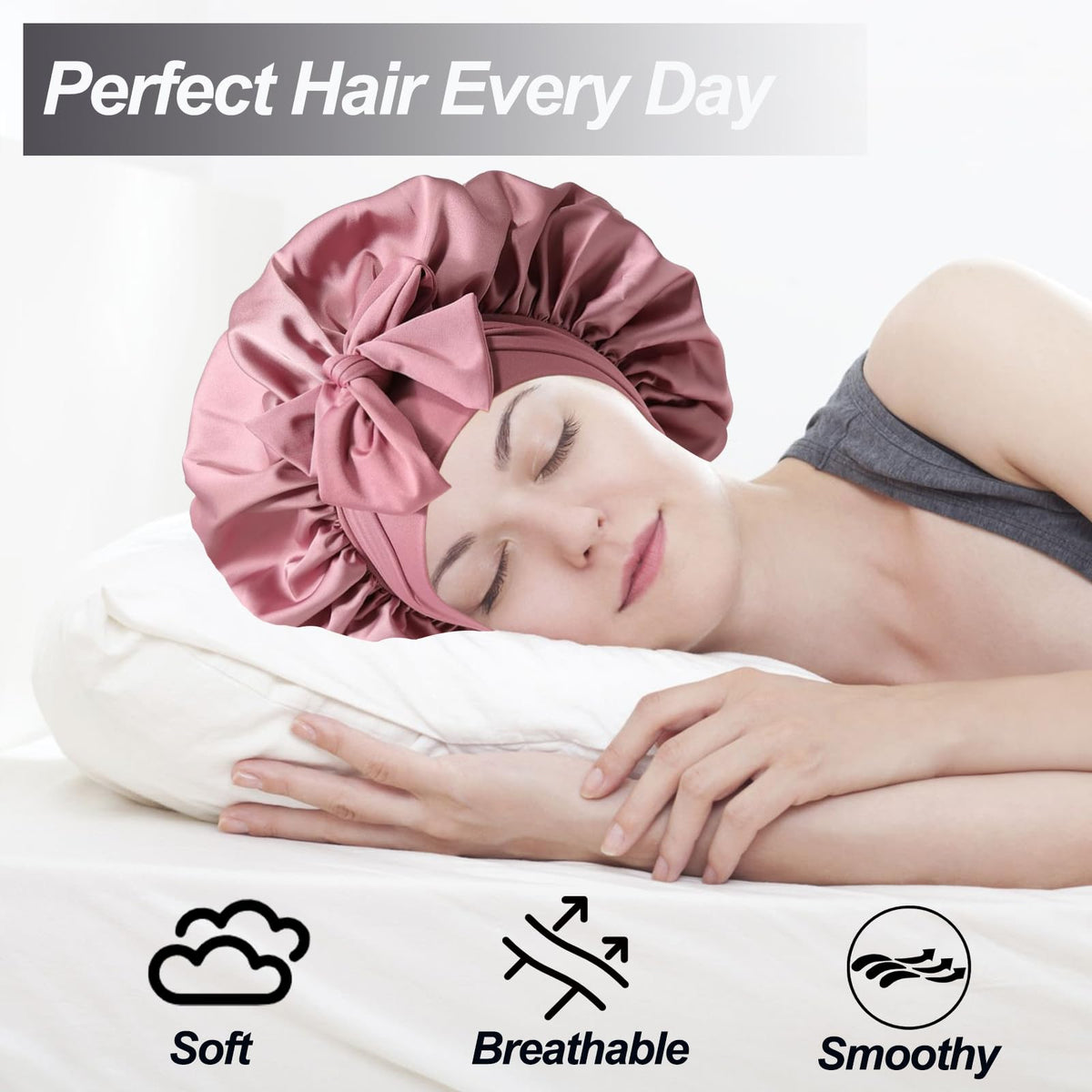 Confvrter Silk Bonnet displayed with hair accessories