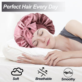 Confvrter Silk Bonnet displayed with hair accessories