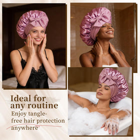 Confvrter Silk Bonnet displayed with skincare products