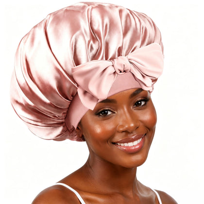 Confvrter Silk Bonnet front view in blush pink