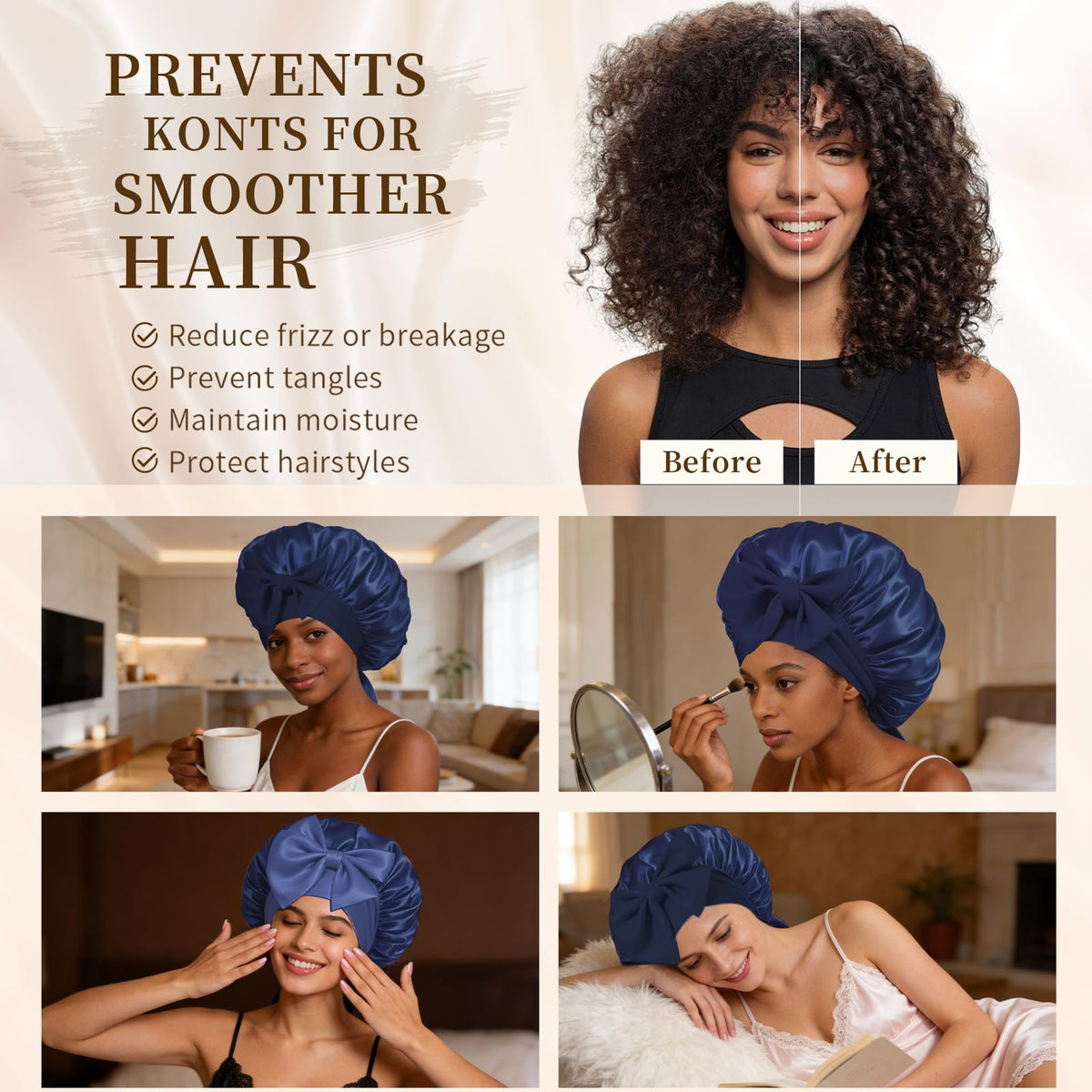 Confvrter silk bonnet laid flat to show size