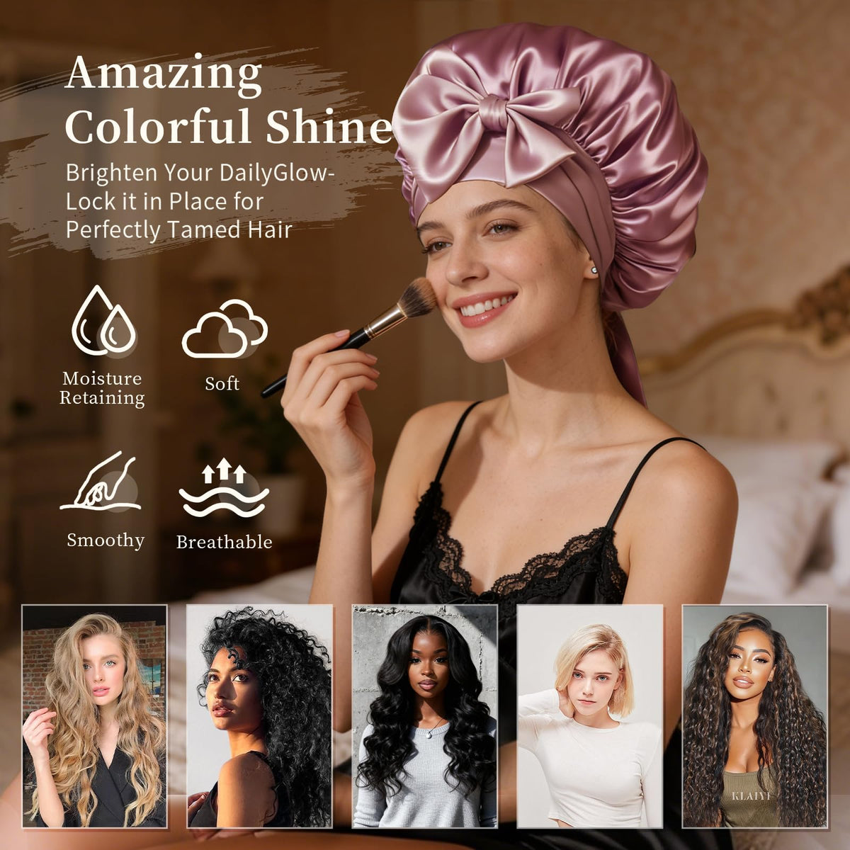 Confvrter Silk Bonnet on a mannequin head
