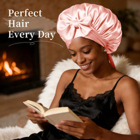 Confvrter Silk Bonnet on a pillow demonstrating comfort