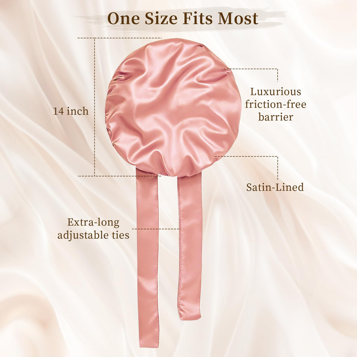 Confvrter Silk Bonnet styled with a bow on a model's head