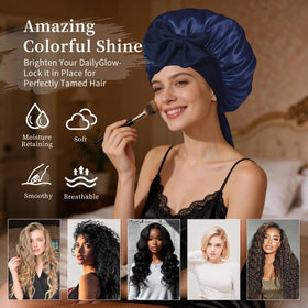 Confvrter silk bonnet with a bow tied on top