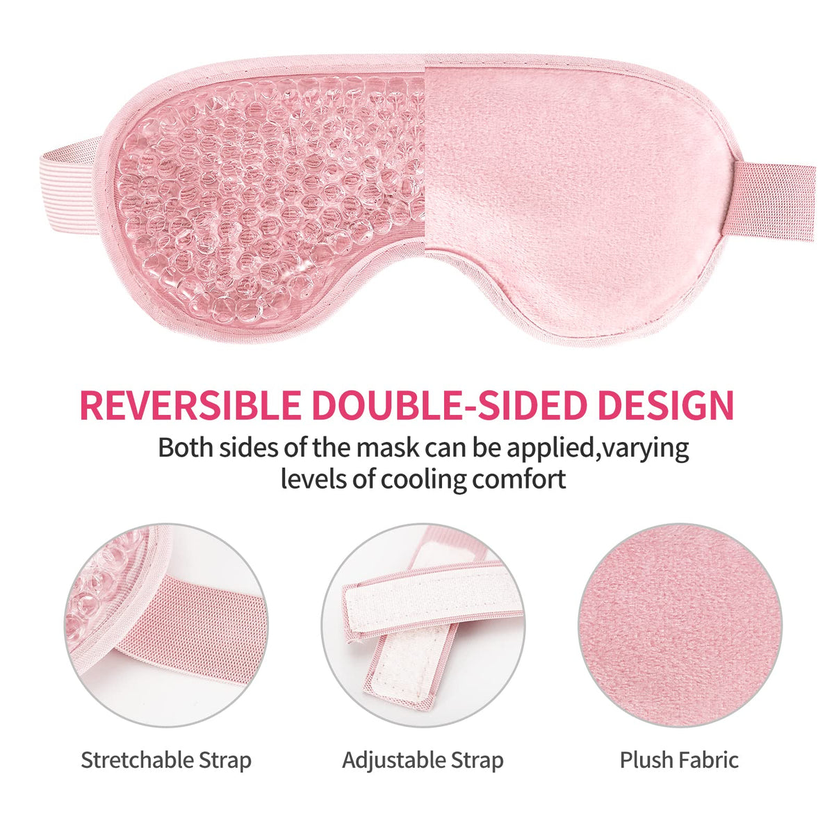 CONSGIJI Gel Eye Mask 2PCS packaging with usage instructions