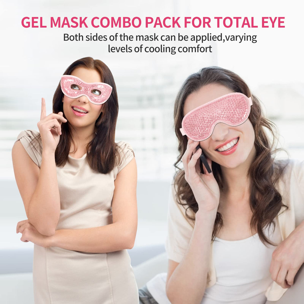CONSGIJI Gel Eye Mask 2PCS side view showing gel beads