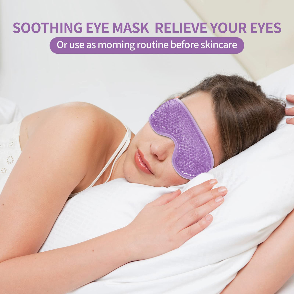 CONSGIJI Gel Eye Mask being applied to eyes