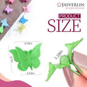 Container holding 50 JASVERLIN Mini Butterfly Hair Clips
