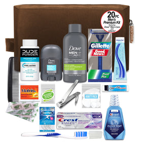 Contents of Convenience Kits International Men's Premium Kit including toiletries