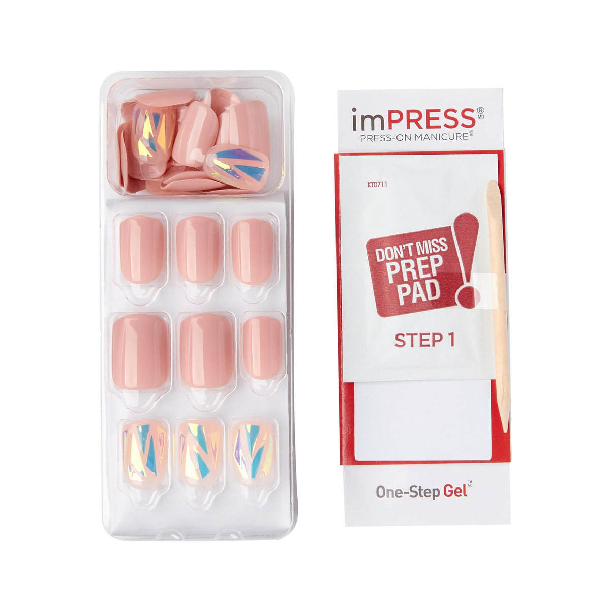 Contents of imPRESS nail kit including prep pad and mini file