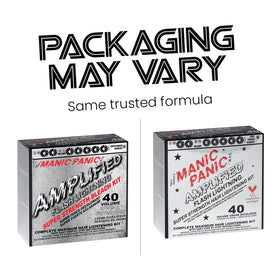 Contents of MANIC PANIC Flash Lightning Hair Bleach Kit including developer and powder