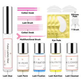 Contents of RONKIE Lash Lift Kit including tools and solutions