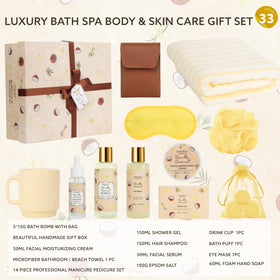 Contents of the Saint Roy Coconut Vanilla Spa Bath Gift Basket