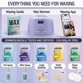 Contents of Tress Wellness Waxing Kit including wax beads and sticks