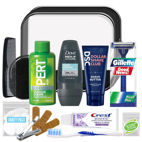 Convenience Kits International Men's Super Deluxe 16-Piece Travel Toiletry Kit front view