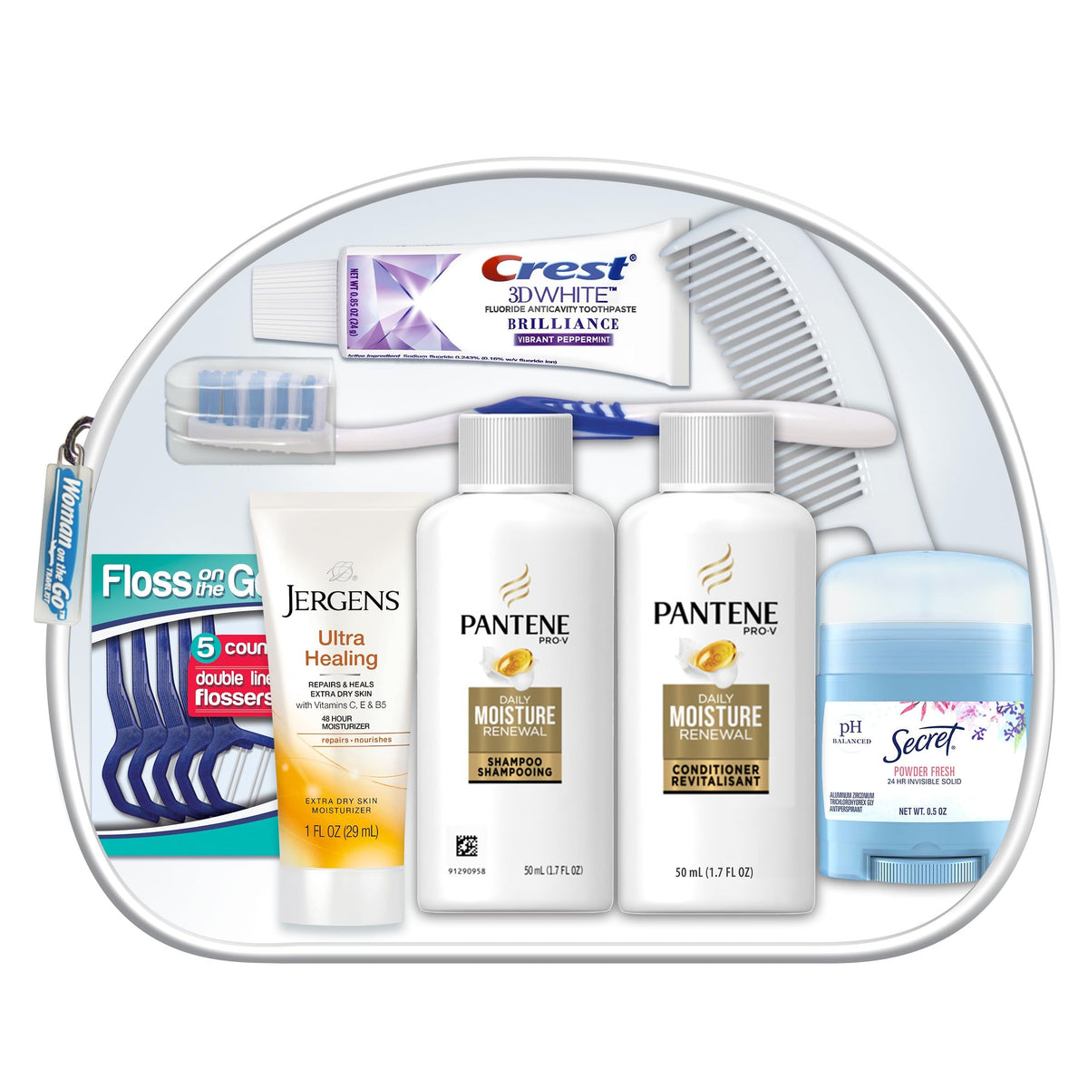 Convenience Kits International Women's Deluxe 10 Piece Travel Kit front view