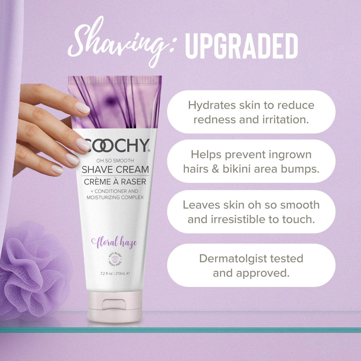 Coochy Shave Cream 32 oz back view showing ingredients