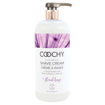 Coochy Shave Cream 32 oz front view with floral design
