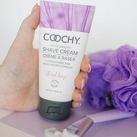 Coochy Shave Cream 32 oz side view with pump dispenser