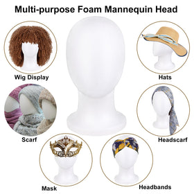 COOKOO Foam Mannequin Head Stand base with clamping hole