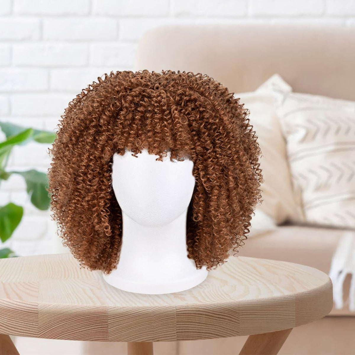COOKOO Foam Mannequin Head Stand displaying accessories