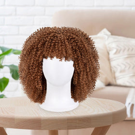 COOKOO Foam Mannequin Head Stand displaying accessories