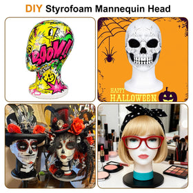 COOKOO Foam Mannequin Head Stand with multiple wigs