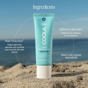 COOLA Organic Face Sunscreen SPF 50 application on skin